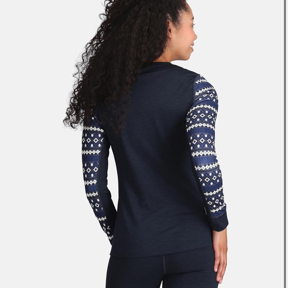 Navy and White Patterned Women's Top - Picture 2 of 12